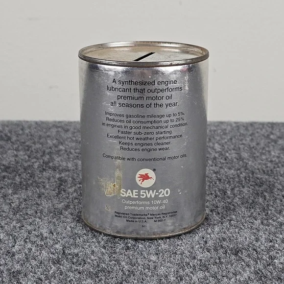 Vintage Coin Bank Lot 6 Mobil 1 Campbell Soup Piano Truck Cracker Tin - Picture 8 of 12